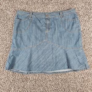 Mwah Jeans Womens Sz 22W Knee Length Blue Jean Denim Skirt Vtg Y2K